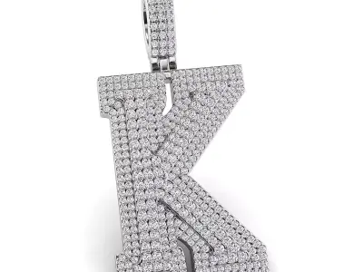 Alphabet Latter K Diamond Pendent 3D print model