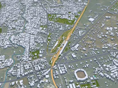 Gwalior Madhya Pradesh India 25km Low-poly 3D model