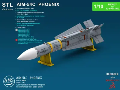 AIM-54C Phoenix - Scale 1-10 3D print model