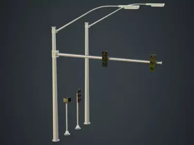 Stop Light 1B Low-poly 3D model