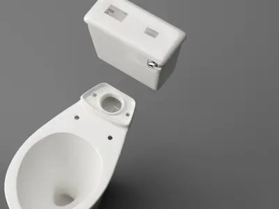 american toilet 01 3D model