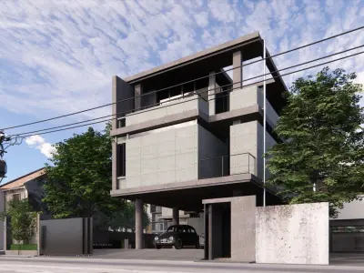 Tropical House Exterior and Interior Scene 3D model Low-poly 3D model