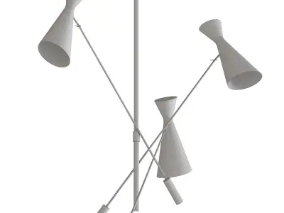 Stanley lamp with two lamps hanging from it 3D model