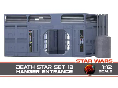 Set 1b - Death Star Small Hangar Entrance 1-12 scale Blackseries 3D Model Pack