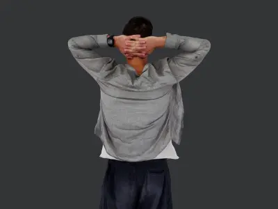 Relaxed Urban Guy - Casual Hands-Behind-Head Pose 3D model