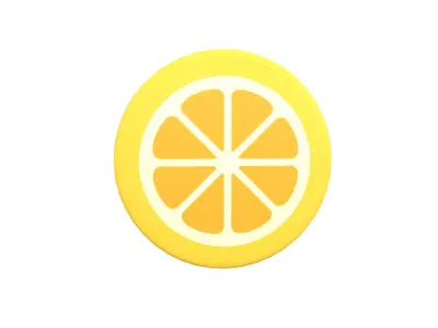 Cartoon Orange Slice v1 001 Low-poly 3D model