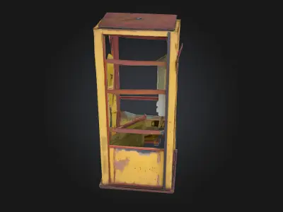 Rustic Phone Booth  A Nod to Vintage Charm 3D model