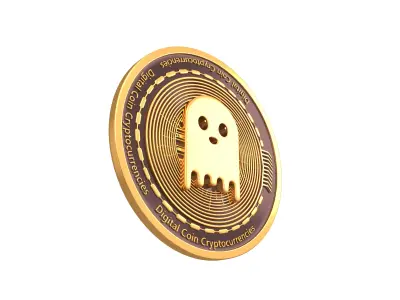 Aave Coin Ghost v2 001 Low-poly 3D model