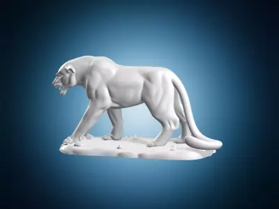 Panther Wild Cat Statue 3D print model