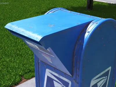 US Old Mail Box 3D model