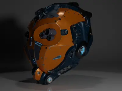 Sci-fi helmet Low-poly 3D model
