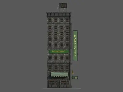 9-10 Old New york buildings Bank 1930 3D model