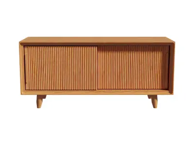 Homary Rustic Storage Bench with Sliding Doors  3D model