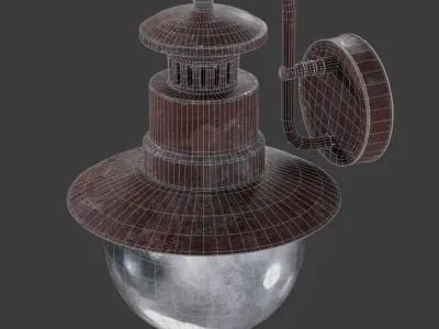 Old Rusty Street Lamp 3D model