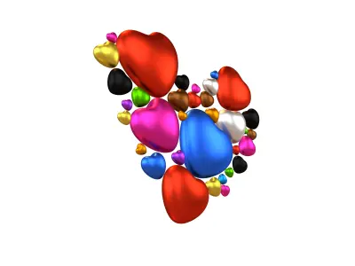 Combination Design Heart Icon v1 016 3D model