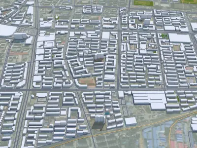 Qiqihar Heilongjiang China 65km Low-poly 3D model