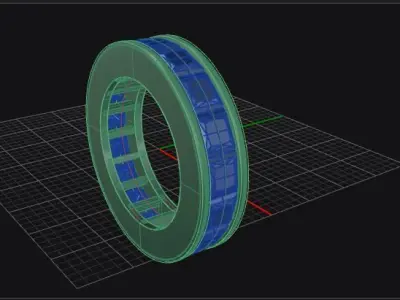 Eternity ring with channel set princess cut diamonds 3D print model