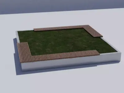 Square bench Free low-poly 3D model