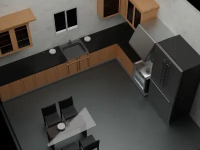Modern kitchen 3D model 3D model