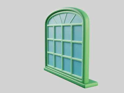Cartoon Window 30a Low-poly 3D model