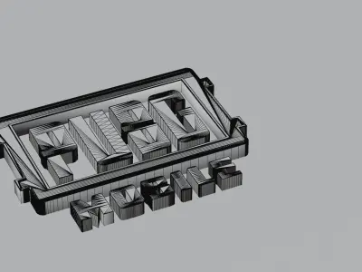 PUBG Mobile Logo studio rendering with mud floor 3D model