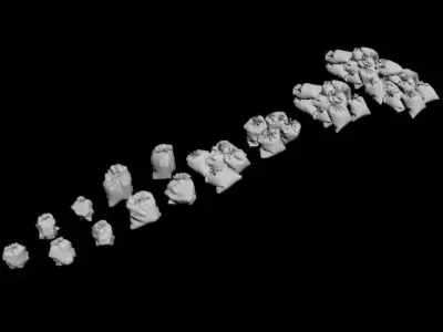 garbage bags collection 3D model