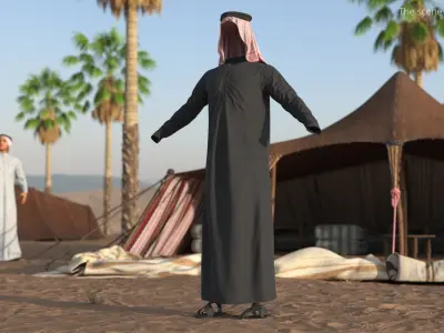  Traditional Arabian Men Clothing Black 