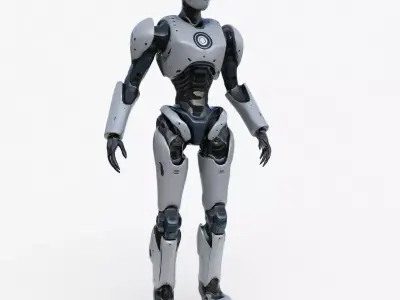 Humanoid Robot Low-poly 3D model