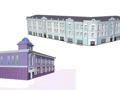 Observatory and Theatre models Low-poly 3D model