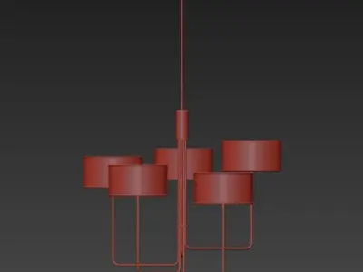 Quintet modern chandelier 3D model
