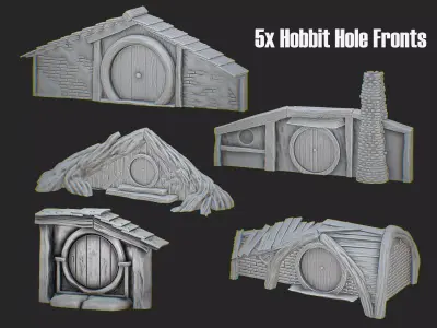 Hobbit Hole Fronts 3D print model
