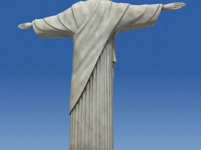 Christ Redeemer statue Low-poly 3D model