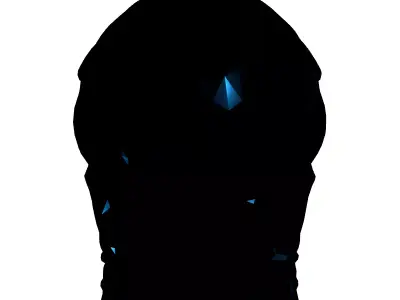 SciFi Alien Helmet with Blue Lights Low-poly 3D model