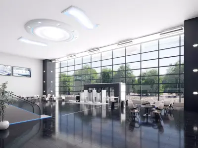 Business center lobby interior 3D model