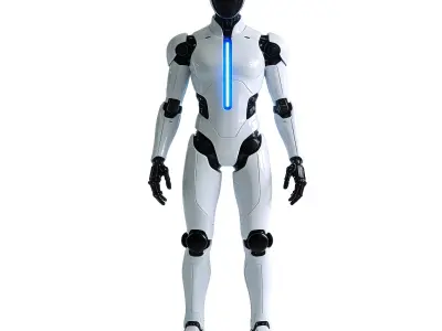 Futuristic Humanoid Robot  Sci-Fi Android Character Low-poly 3D model