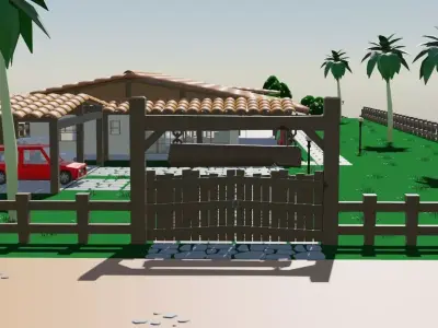 Country House Low Poly Low-poly 3D model