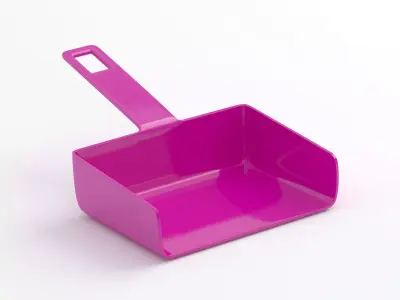 Pink Flat Plastic DustPan 3D model