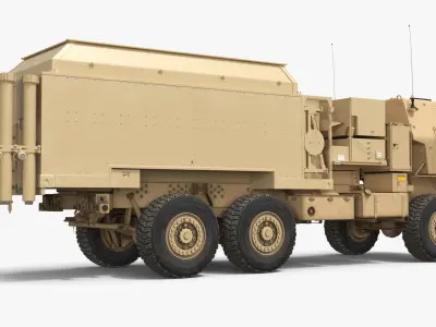 Military Command Control Truck with Enclosed Module Desert 