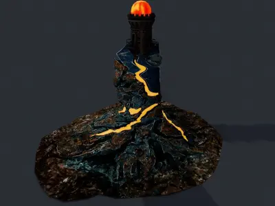 Lava Portal Tower Low-poly 3D model