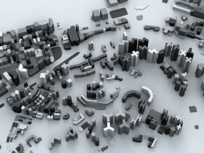 Kowloon City District of Hong Kong Streets and Buildings 3D model