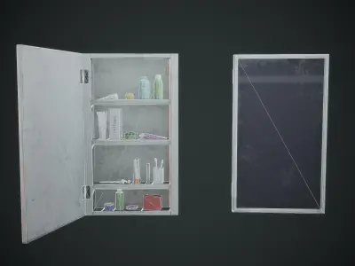 Shelf Mirror Low-poly 3D model
