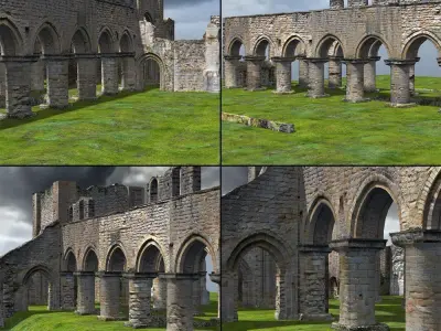 Abbey In Ruins Monastery 3D model