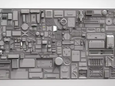 Sci fi trim sheets 2 3D model