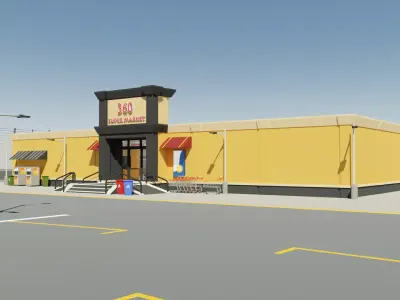 360 Supermarket Low-poly 3D model