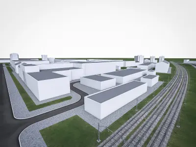 Urban Area 01  Low-poly 3D model