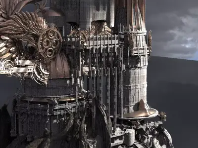 Steampunk Time Castle  3D model