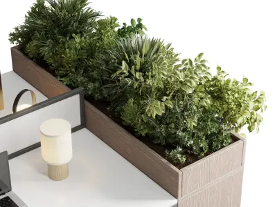 Workplace offfice set office furniture Employee desk 21 Low-poly 3D model