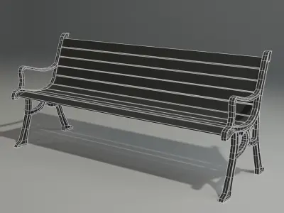 Park Bench Low-poly 3D model