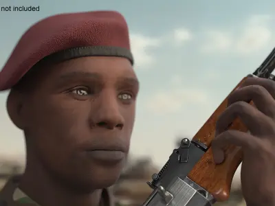  Armed AK-47 Soldier in Uniform Fur 