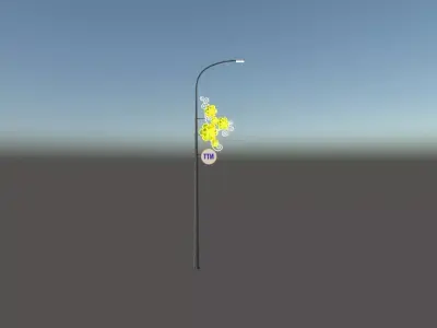 Traffic lamp apricot blossom 3D model